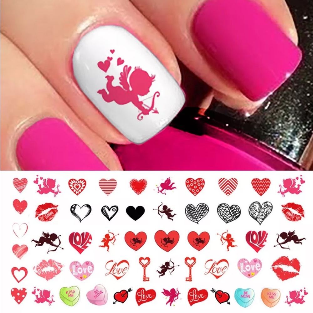 💌BO/GO$6 Valentine’s Day set 2 Transfer Nail Decals